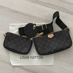 Louis Vuitton Monogram Belt Bag Set - Black and Brown